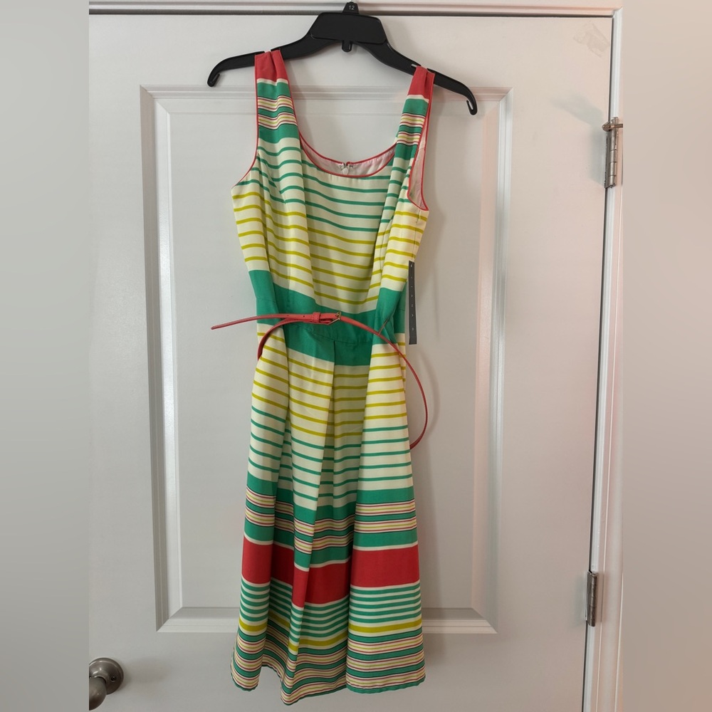 Tiana B. Colorful Striped Midi Dress
